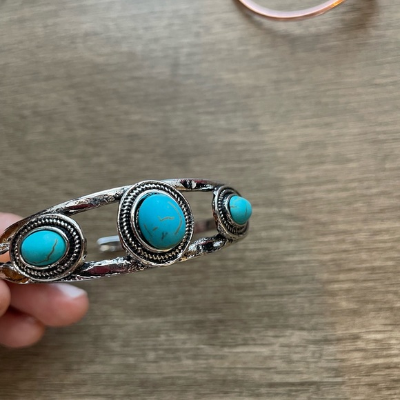 Western Sterling Silver and Turquoise Cuff Bracelet - Picture 3 of 7